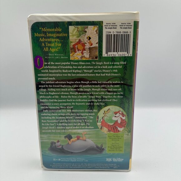 Walt Disneys Masterpiece The Jungle Book VHS 30th Anniversary Edition - Picture 2 of 3